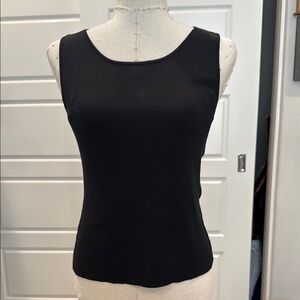 Ann Taylor Loft Classic Black Sleeveless knit top 100% silk.